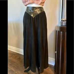 Dita Martin Design Vintage BLK Suede/Patent Skirt